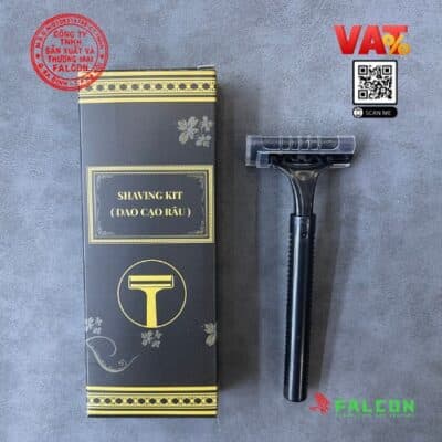 Dao cạo râu đen mờ bao bì hoa văn thiết kế cao cấp