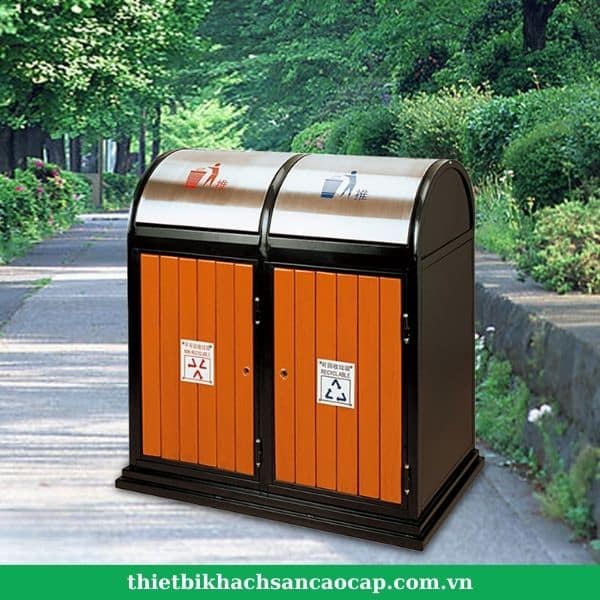 Thùng rác phân loại đôi ngoài trời