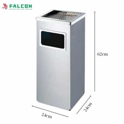 Thùng rác inox hình chữ nhật có kích thước phù hợp tiêu chuẩn