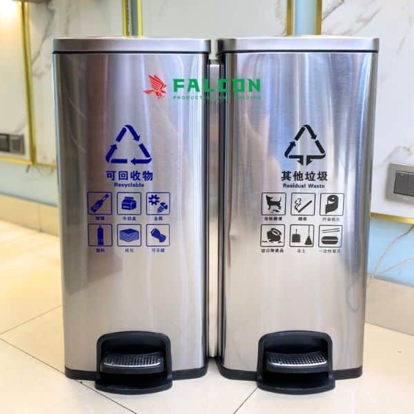 Thùng rác nano đạp chân đôi được Falcon cung cấp chất lượng cao