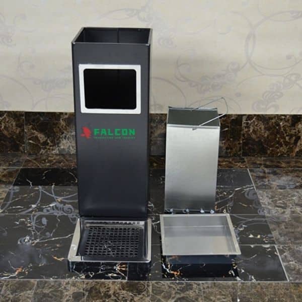 Thùng rác inox có gạt tàn ngoài sảnh khách sạn