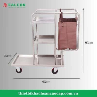 Xe dọn vệ sinh inox 3 tầng được Falcon cung cấp chất lượng cao, giá tốt