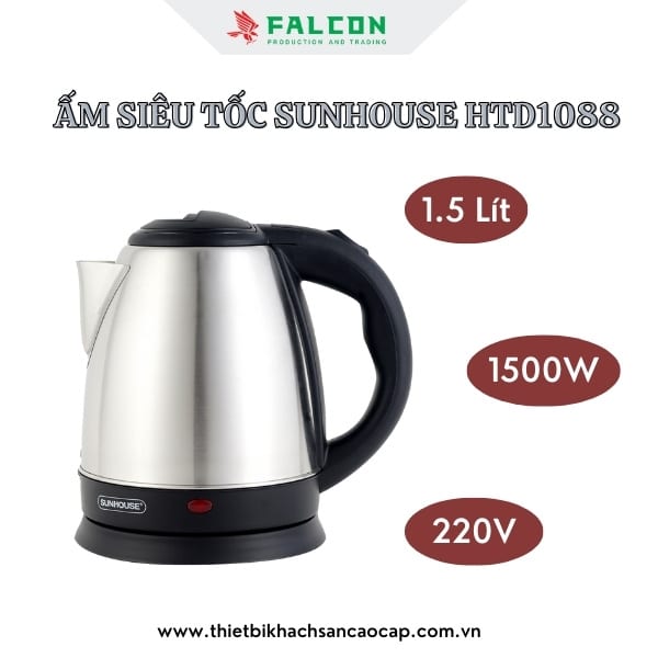 Ấm đun nước siêu tốc sunhouse 1.5 lít