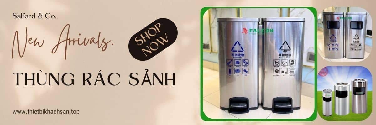 Banner thùng rác sảnh khách sạn