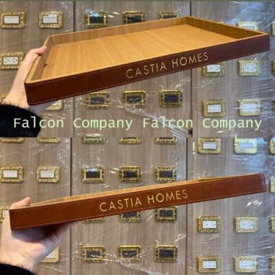 Khay amenities khách sạn bằng da in ấn logo thương hiệu