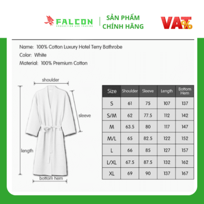 Bảng size áo tắm khách sạn
