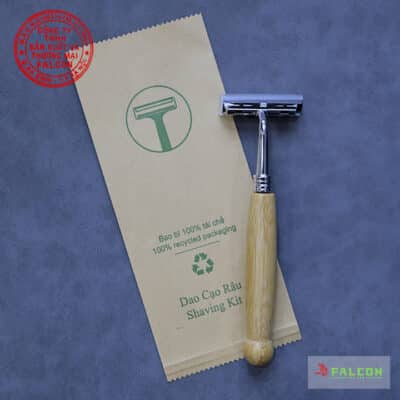 Dao cạo râu tre đóng túi kraft nâu thân thiện môi trường
