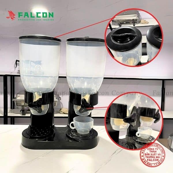 Bình đựng ngũ cốc 2 ngăn bền đẹp, phù hợp cho resort và quầy ăn sáng