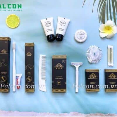 Bộ đồ dùng 1 lần trắng sứ đóng hộp giấy trắng đen thân thiện môi trường