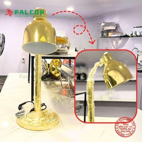 Đèn hâm nóng thức ăn đế inox giữ nhiệt tốt, thiết kế hiện đại.