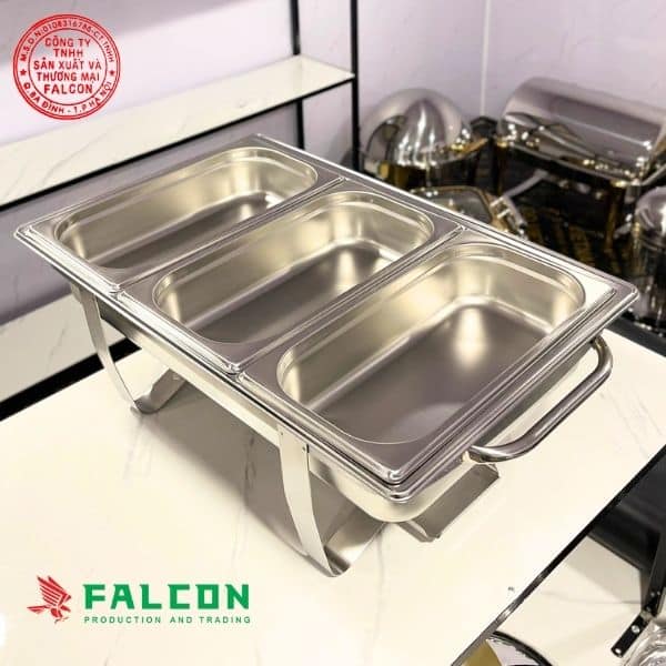 Nồi hâm buffet hình chữ nhật chữ nhật chất liệu inox cao cấp, chất lượng tốt 