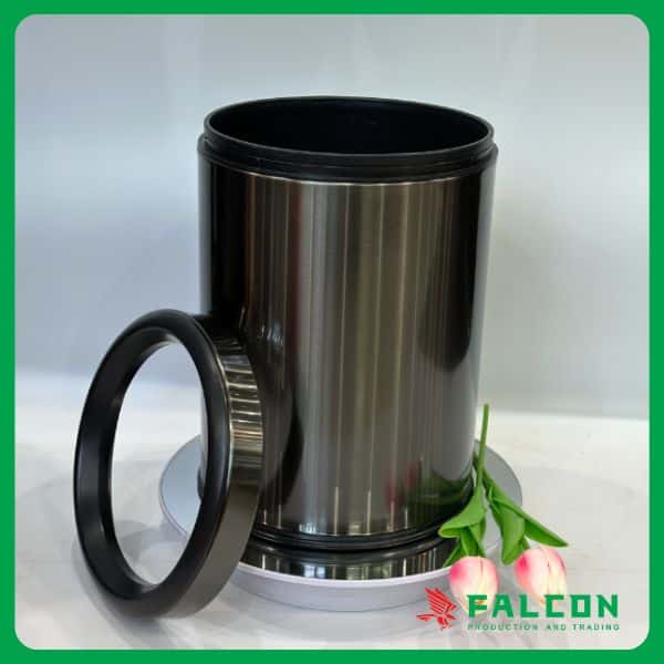 Thùng rác trong phòng khách sạn không nắp 10 lít, phủ nano chống gỉ sét, chống vân tay 