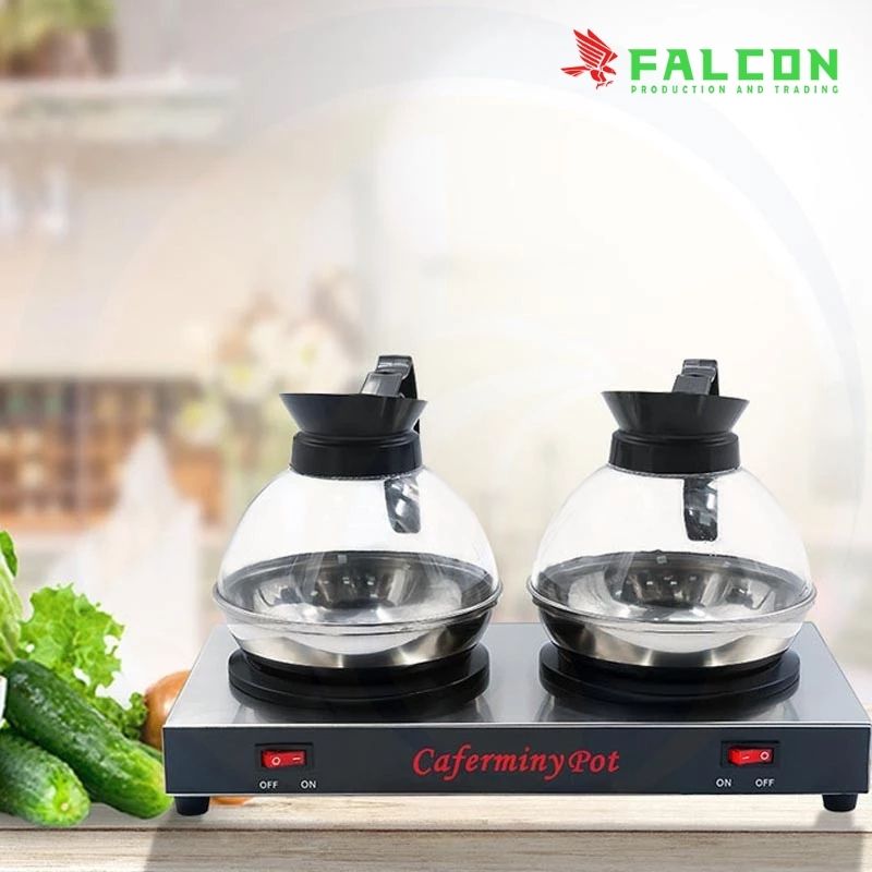 Bếp và bình thủy tinh hâm café giữ nhiệt hiệu quả, tiện lợi cho buffet