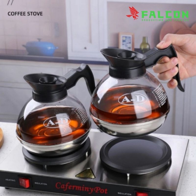Bếp hâm café kèm bình thủy tinh sang trọng, phù hợp nhà hàng khách sạn