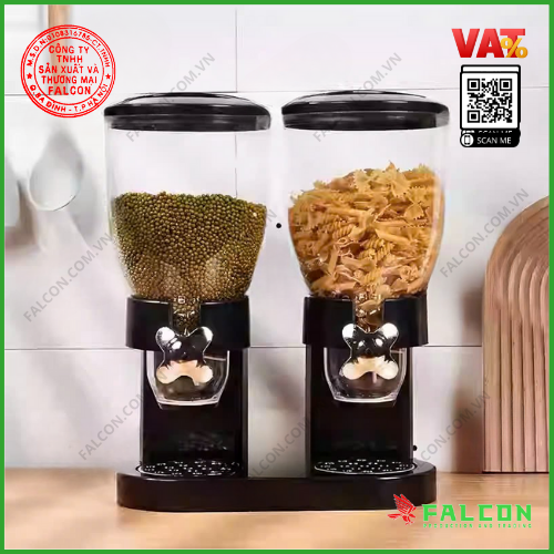 Bình đựng ngũ cốc 2 ngăn thiết kế sang trọng, tiện lợi cho buffet