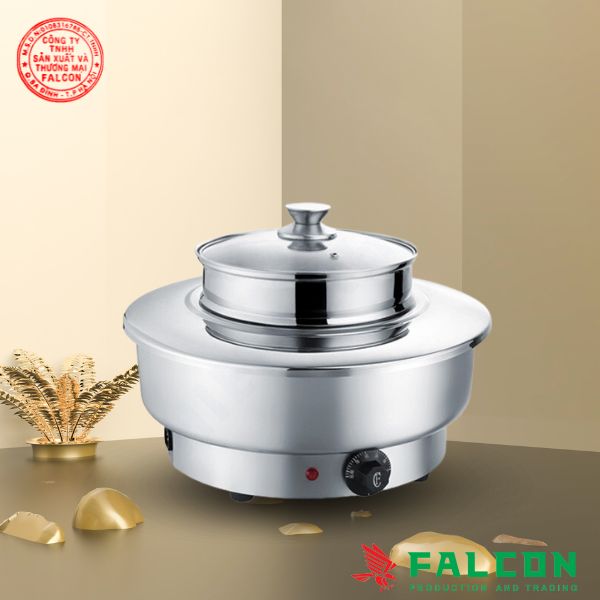 Thiết bị nồi hấp dimsum tròn bằng điện giúp phục vụ buffet chuyên nghiệp