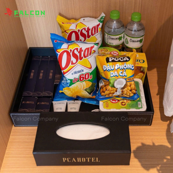 Khay amenities cùng hộp đựng khăn giấy với độ bền cao cho khách sạn cao cấp