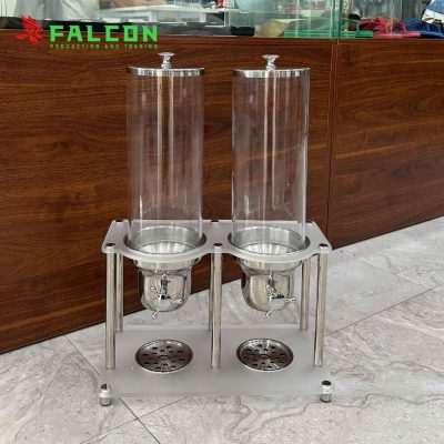 Bình đựng ngũ cốc buffet 2 ngăn cao cấp, thiết kế sang trọng cho khách sạn và nhà hàng