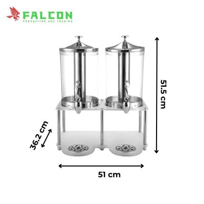 Bình nước trái cây 2 ngăn buffet, chất liệu inox và nhựa trong suốt bền đẹp, dễ vệ sinh
