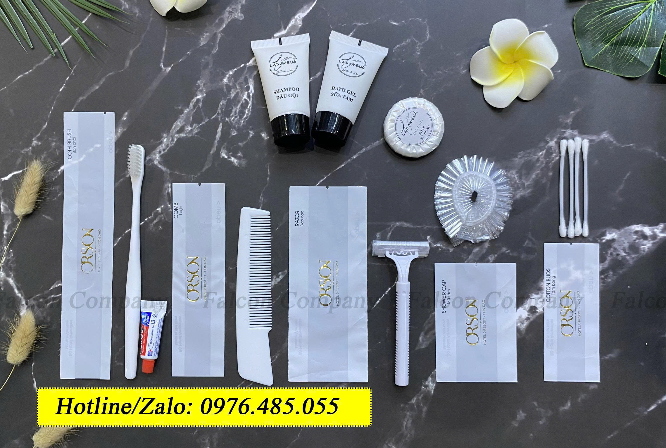 Bộ amenities trắng đóng túi Comfort cao cấp, phong cách hiện đại và đồng bộ cho khách sạn