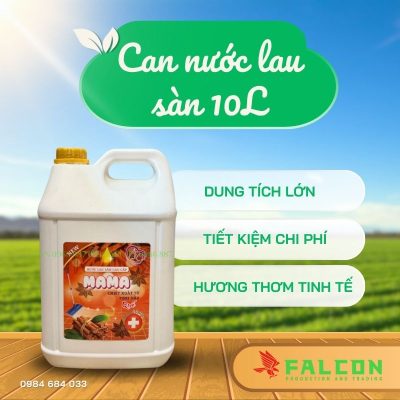 Sản phẩm can nước lau sàn 10L, công thức đậm đặc, làm sạch nhanh và tiết kiệm chi phí