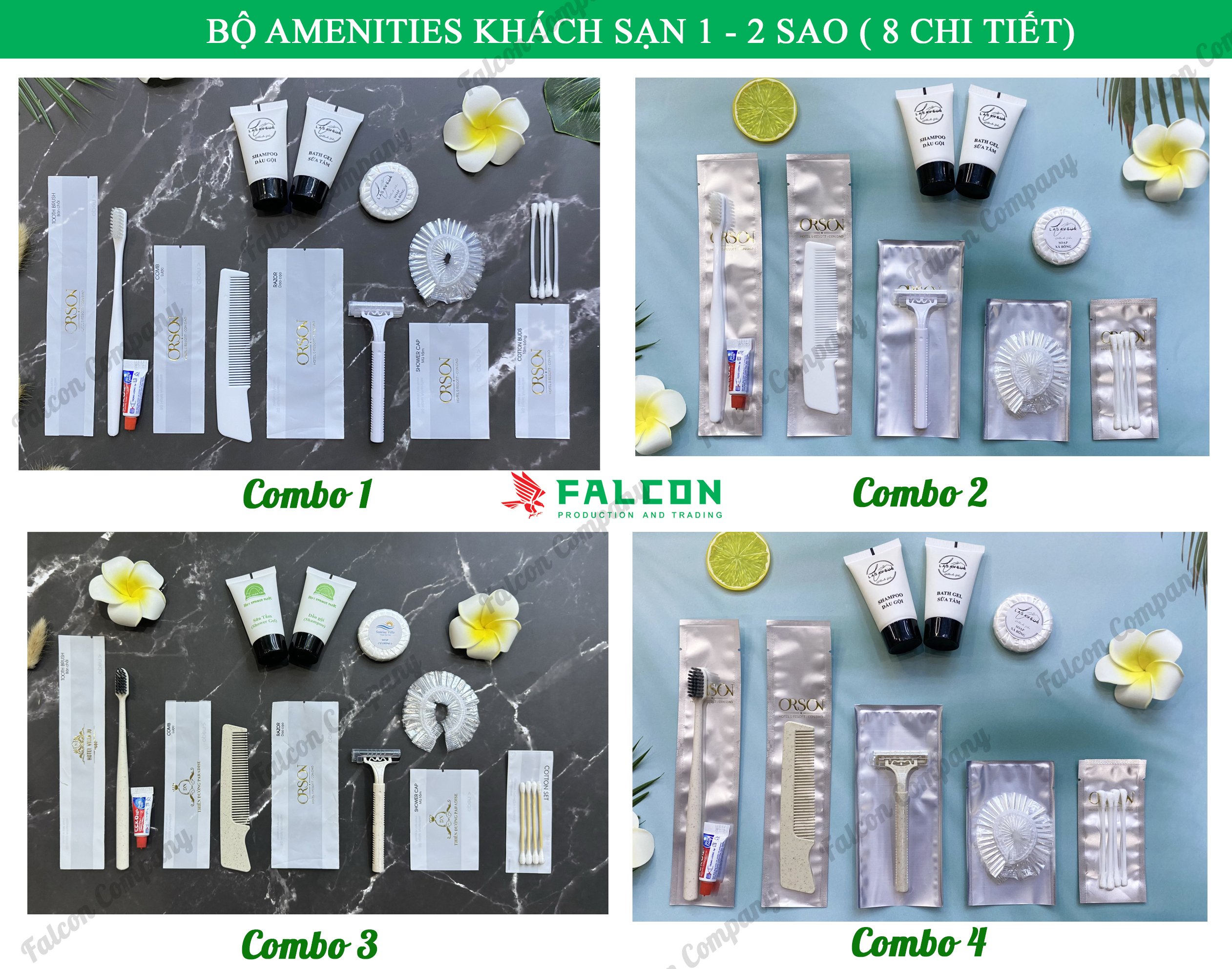 Combo amenities cao cấp giá rẻ cho khách sạn 1 - 2 sao
