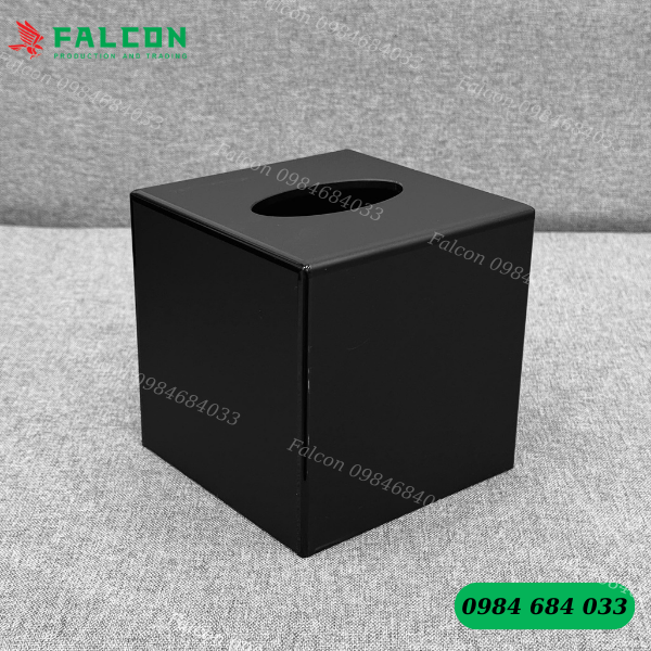 Hộp đựng khăn giấy vuông acrylic cao cấp, thiết kế tinh tế và sang trọng cho khách sạn