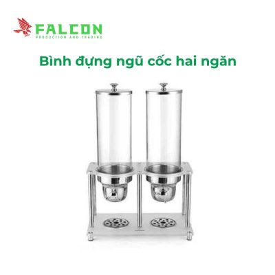 Bình đựng ngũ cốc buffet 2 ngăn