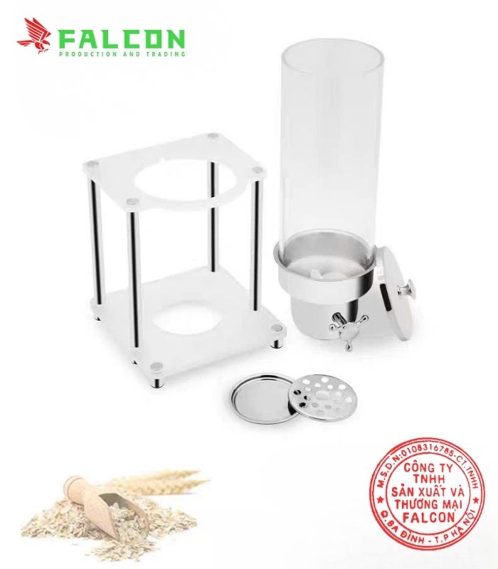 Dụng cụ đựng ngũ cốc buffet 2 ngăn, chất liệu inox và nhựa trong suốt tiện lợi khi sử dụng