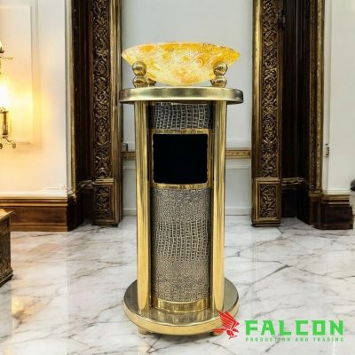 Thùng rác sảnh bọc da cao cấp, thiết kế sang trọng và tinh tế cho khách sạn