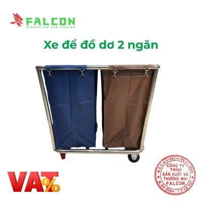 Xe để đồ dơ 2 ngăn khách sạn